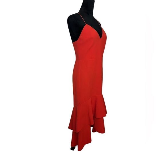 Alice+Olivia Amina Plunging Sweetheart Body-con Dress In Perfect Poppy sz 8 - Picture 7 of 16
